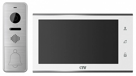 CTV-DP4705AHD W (White/Silver) Комплект цветного видеодомофона (7&quot;), в составе: панель CTV-D400FHD S, монитор CTV-M4705AHD W