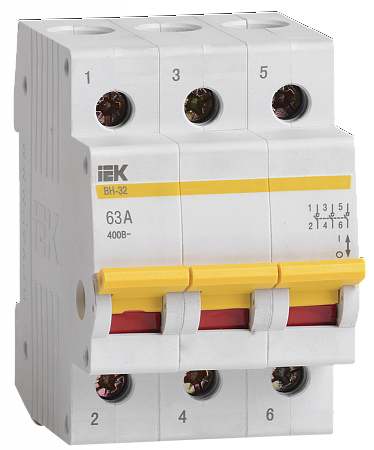 IEK ВН-32 Выключатель нагрузки (мини-рубильник) 3Р 63А (MNV10-3-063)