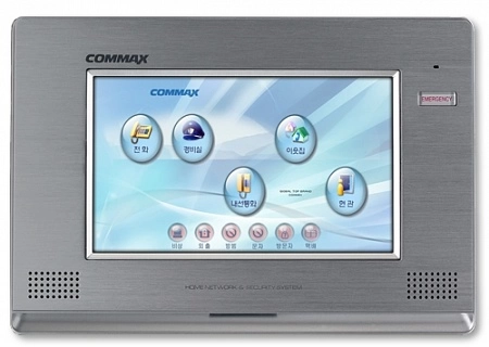 COMMAX CAV-707AM2 (Серебро) Монитор цветного видеодомофона, 7.0&quot;, TFT LCD, PAL или NTSC, управление на экране (Toch Screen) без трубки (Hands Free), подключение инд. вызывного блока, энергонезависимая память на 128 кадров, охранные функции: вторжения, у